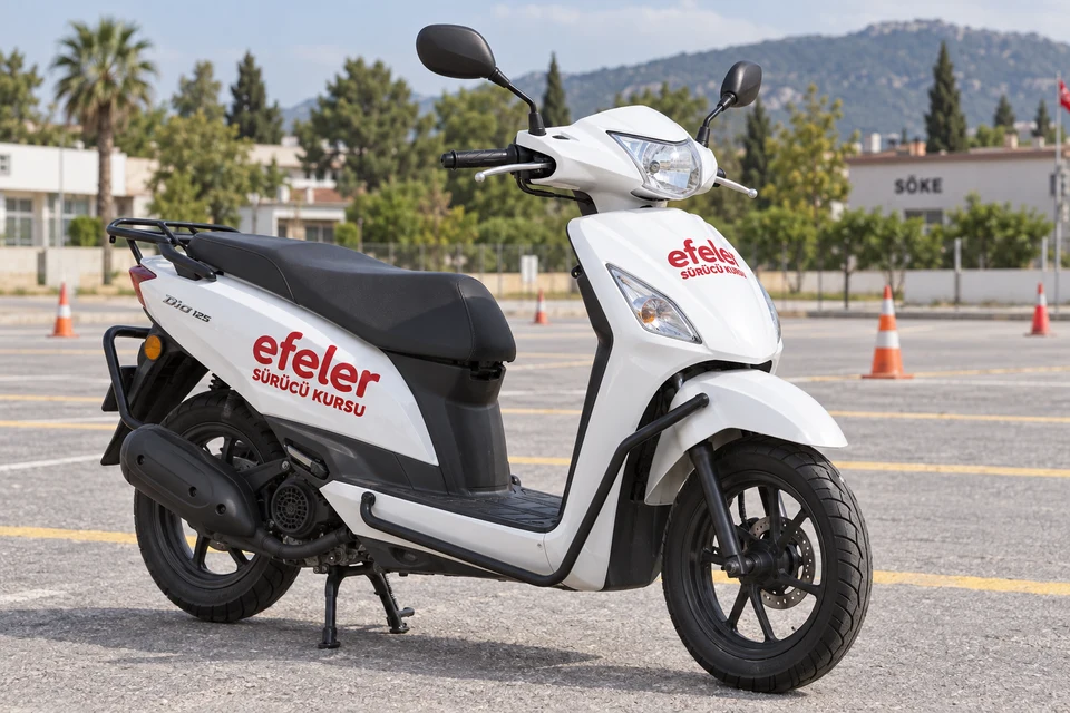 Efeler logolu 125 cc Otomatik Eğitim Motosikleti